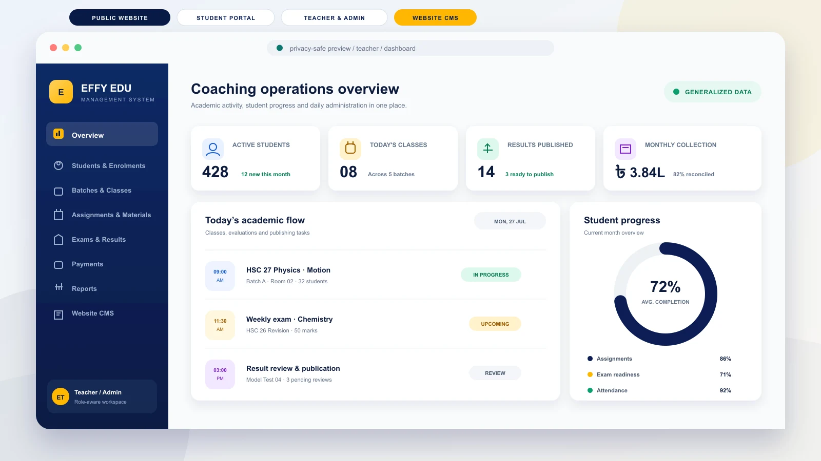 Effy Edu coaching management system